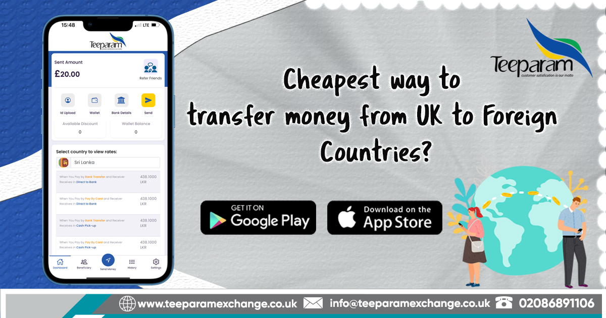 Cheapest way to send money from UK to foreign countries